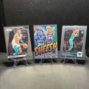 Brandon Miller Charlotte Hornets Basketball Trading Card Lot w/ 2 Rookie Cards